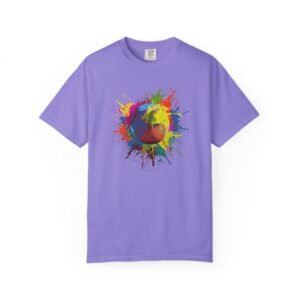 color splash softball tee — vibrant crewneck softball graphic on comfort colors 1717 shirt