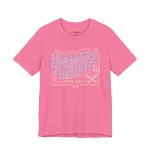 ballers union tee — 'ballers union hits daily' retro neon sign style t‑shirt