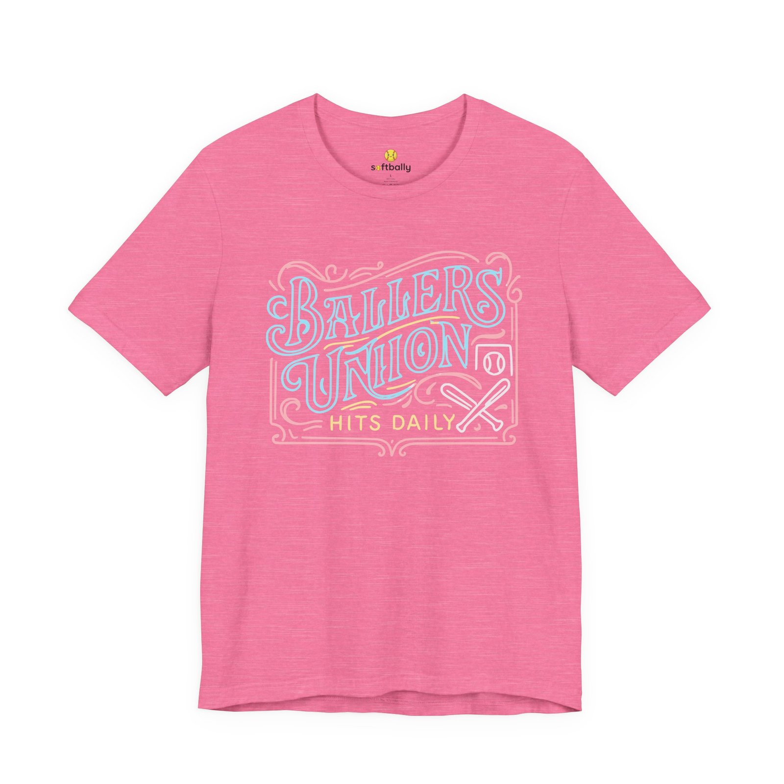 ballers union tee — 'ballers union hits daily' retro neon sign style t‑shirt ballers union tee — 'ballers union hits daily' retro neon sign style t‑shirt