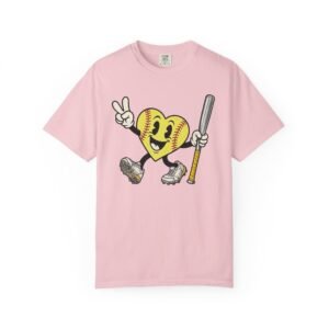 softball heart figure t‑shirt – cute retro softball love design on comfort colors tee