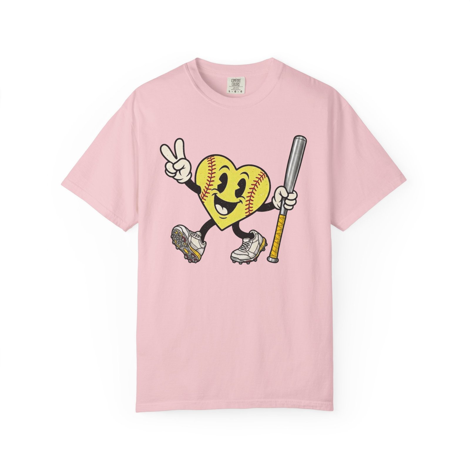 softball heart figure t‑shirt – cute retro softball love design on comfort colors tee