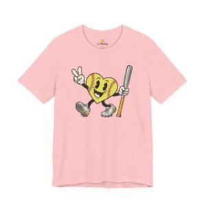 softball heart figure t‑shirt – cute retro softball love tee