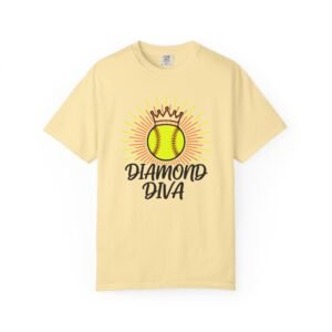 diamond diva softball tee — graphic shirt for players & fans on a comfort colors 1717 t shirt