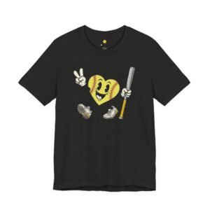 softball heart figure t‑shirt – cute retro softball love tee