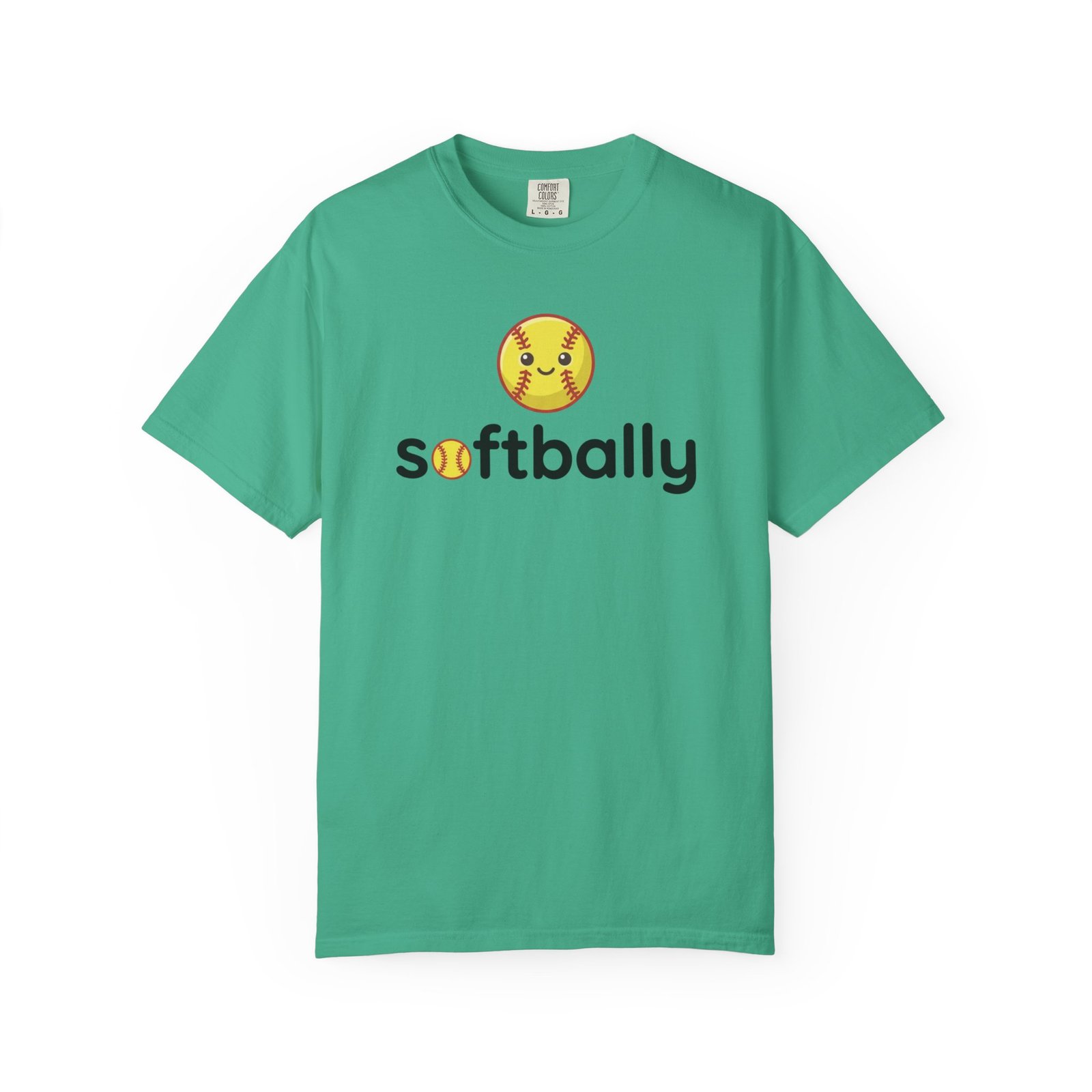 softbally logo tee — colorful softball graphic on comfort colors 1717 t shirt