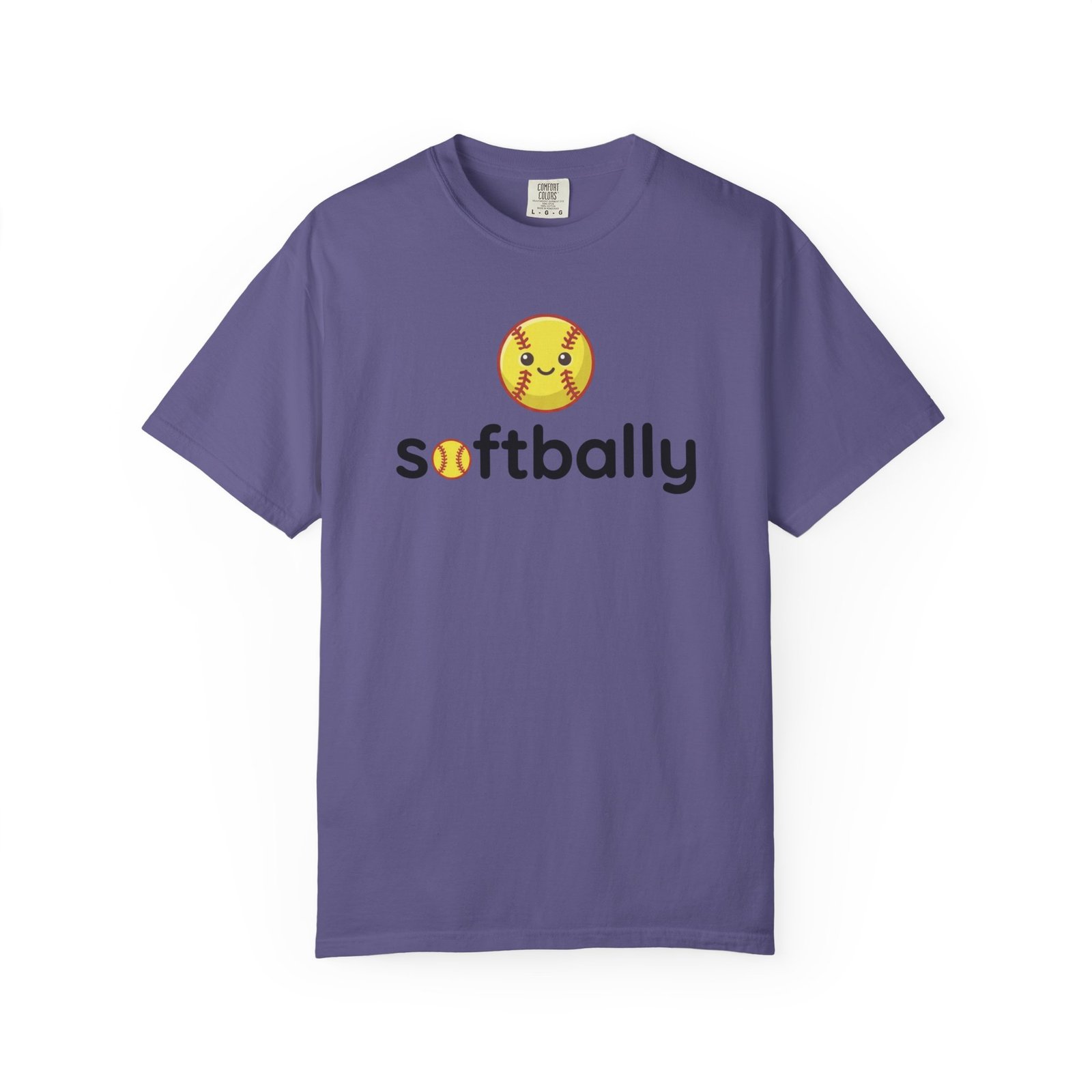 softbally logo tee — colorful softball graphic on comfort colors 1717 t shirt
