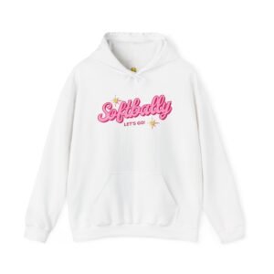 softbally “let’s go!” sweatshirt — bubble gum retro softball sweatshirt