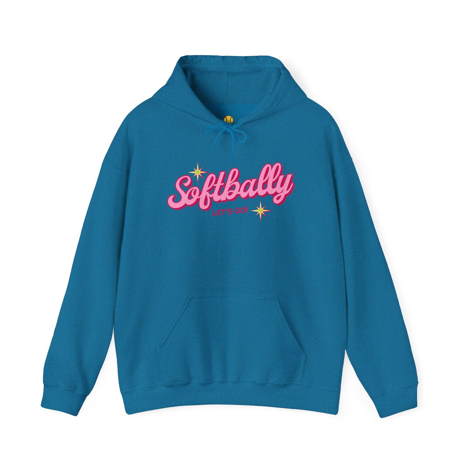 softbally “let’s go!” sweatshirt — bubble gum retro softball sweatshirt