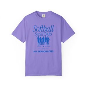softball social club tee — all season long design on comfort colors 1717 t shirt