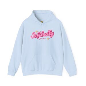 softbally “let’s go!” sweatshirt — bubble gum retro softball sweatshirt