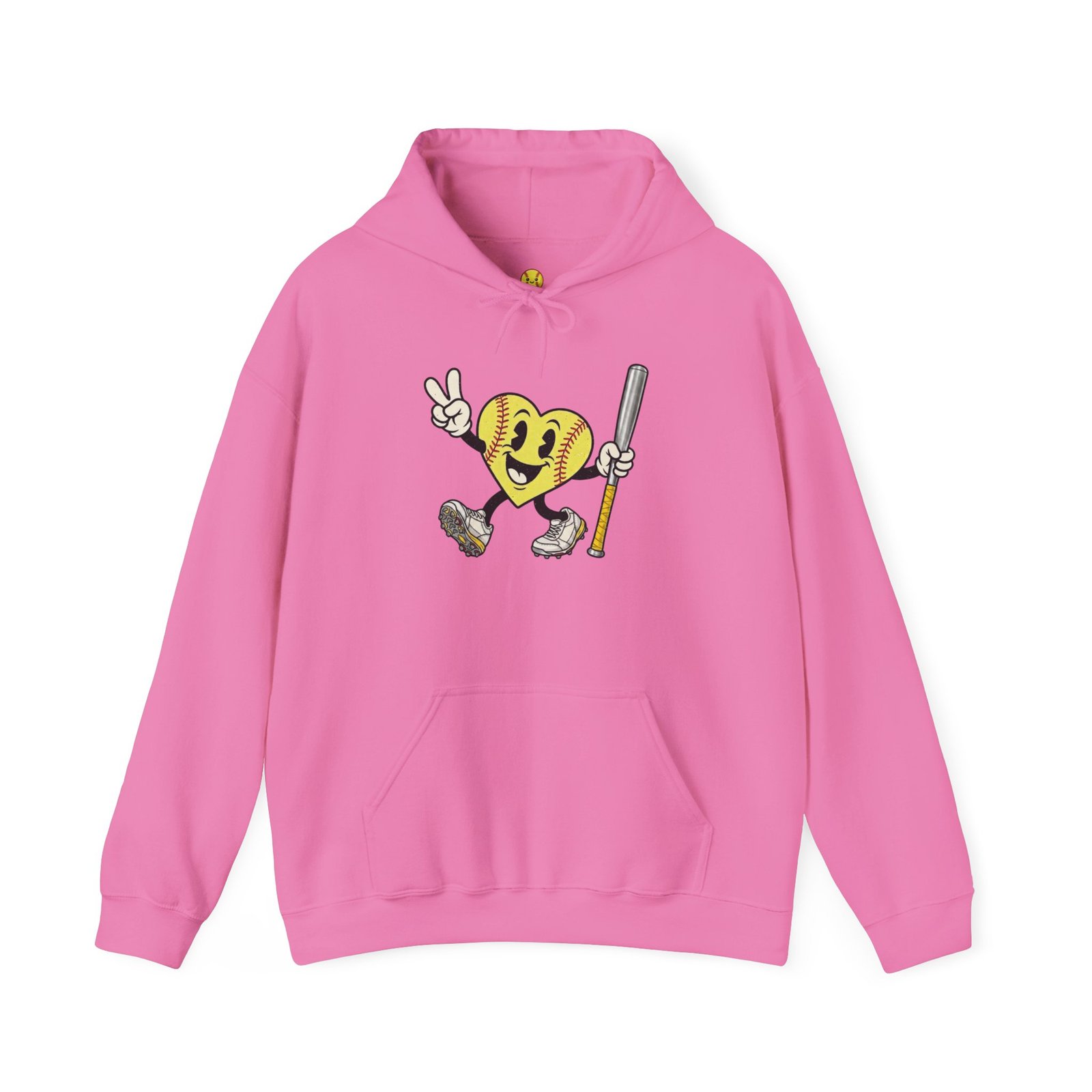 softball heart figure hoodie – cute retro softball love hooded sweatshirt