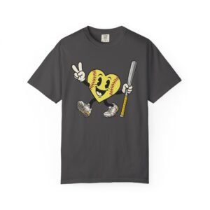 softball heart figure t‑shirt – cute retro softball love design on comfort colors tee