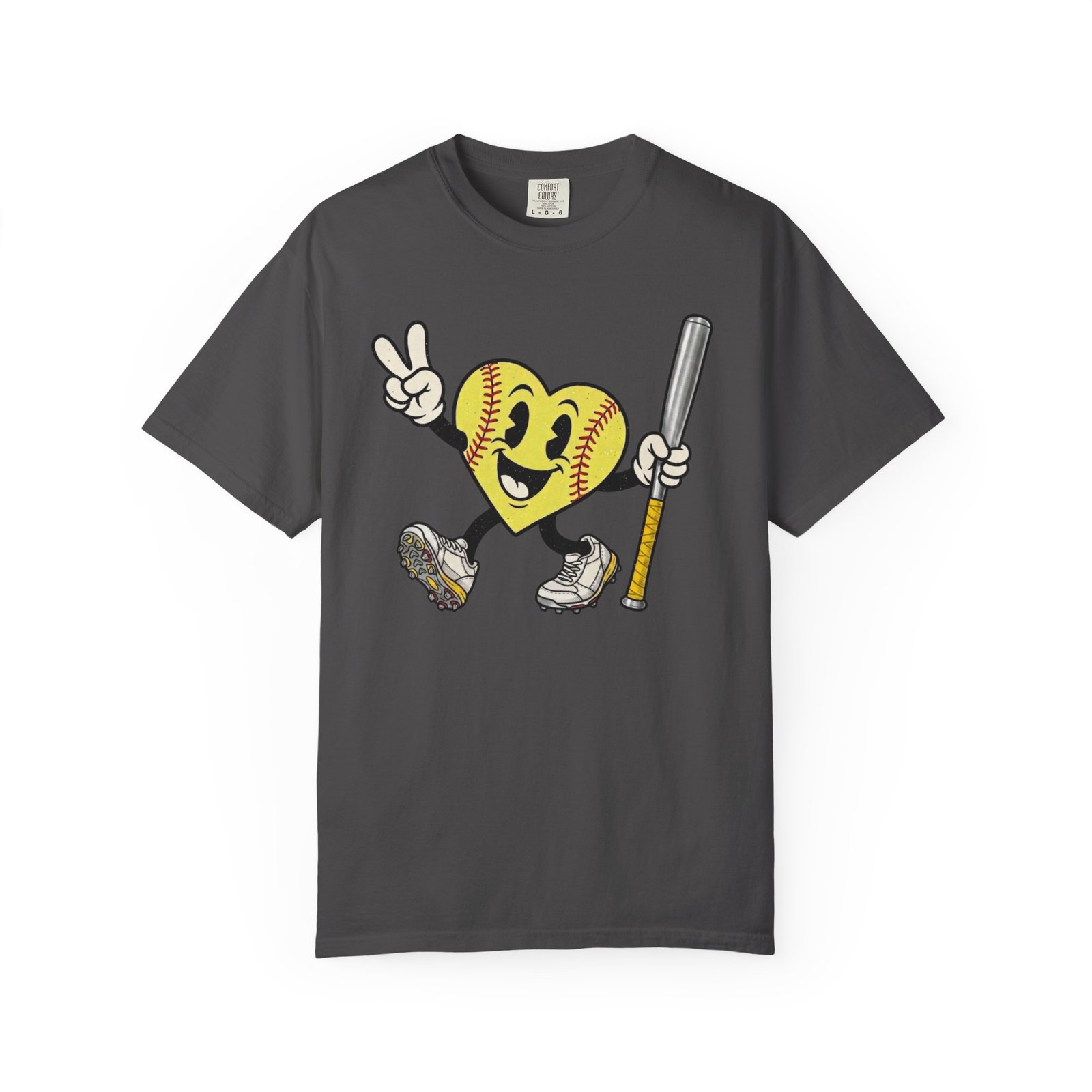 softball heart figure t‑shirt – cute retro softball love design on comfort colors tee