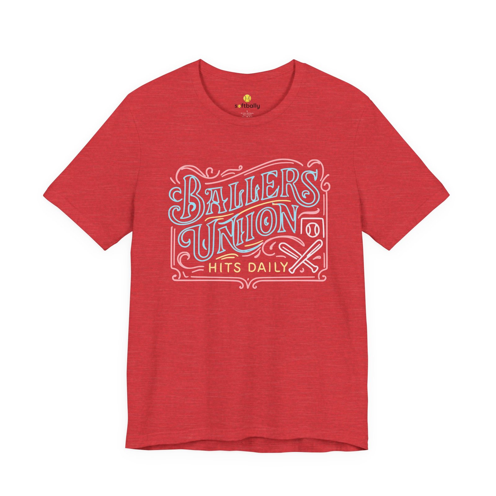 ballers union tee — 'ballers union hits daily' retro neon sign style t‑shirt ballers union tee — 'ballers union hits daily' retro neon sign style t‑shirt