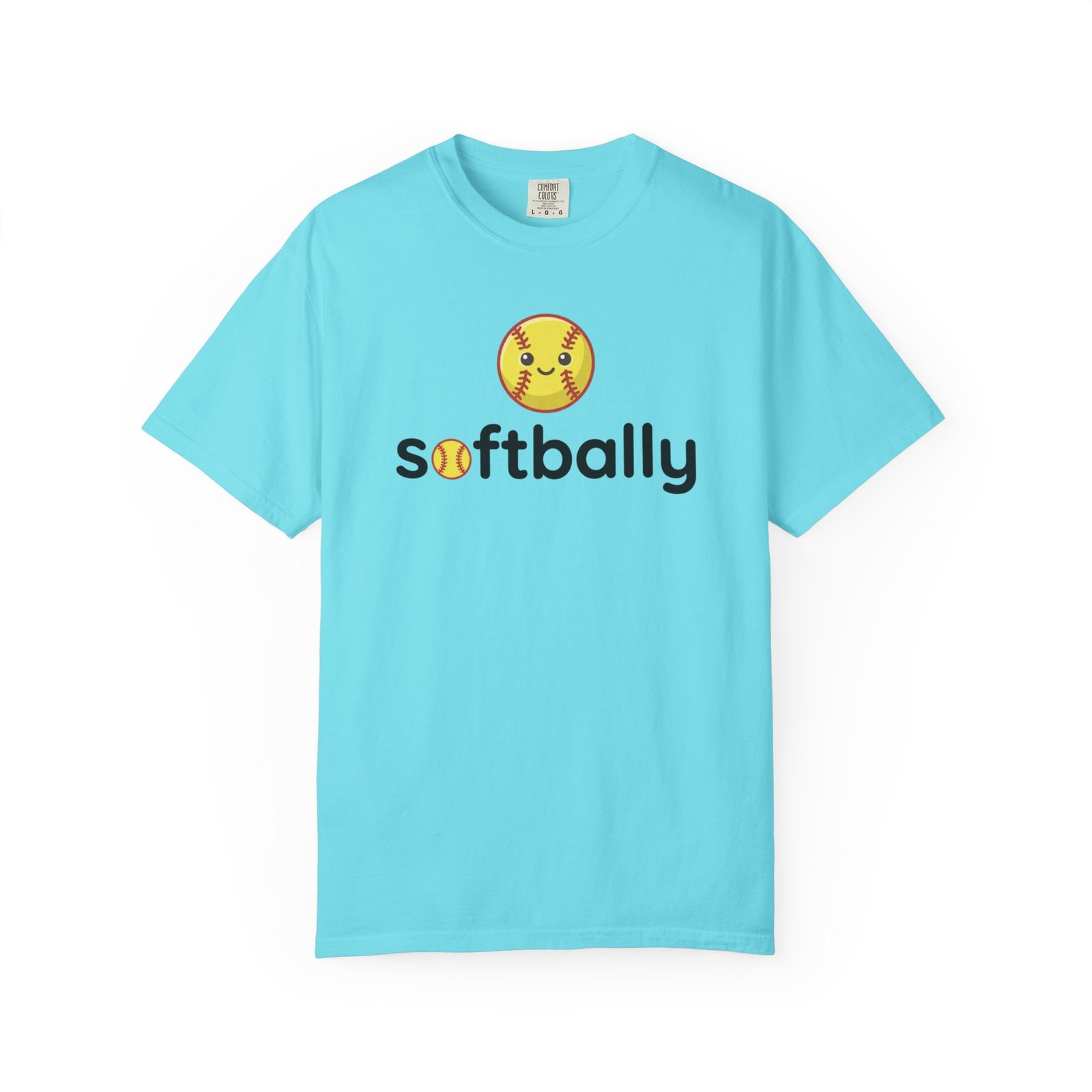 softbally logo tee — colorful softball graphic on comfort colors 1717 t shirt