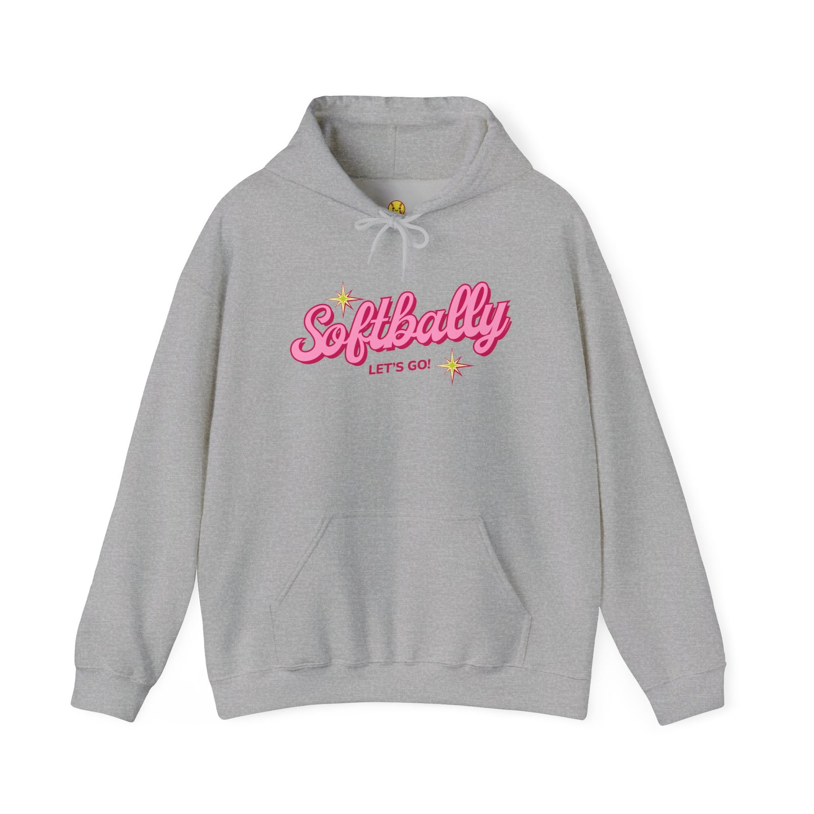 softbally “let’s go!” sweatshirt — bubble gum retro softball sweatshirt