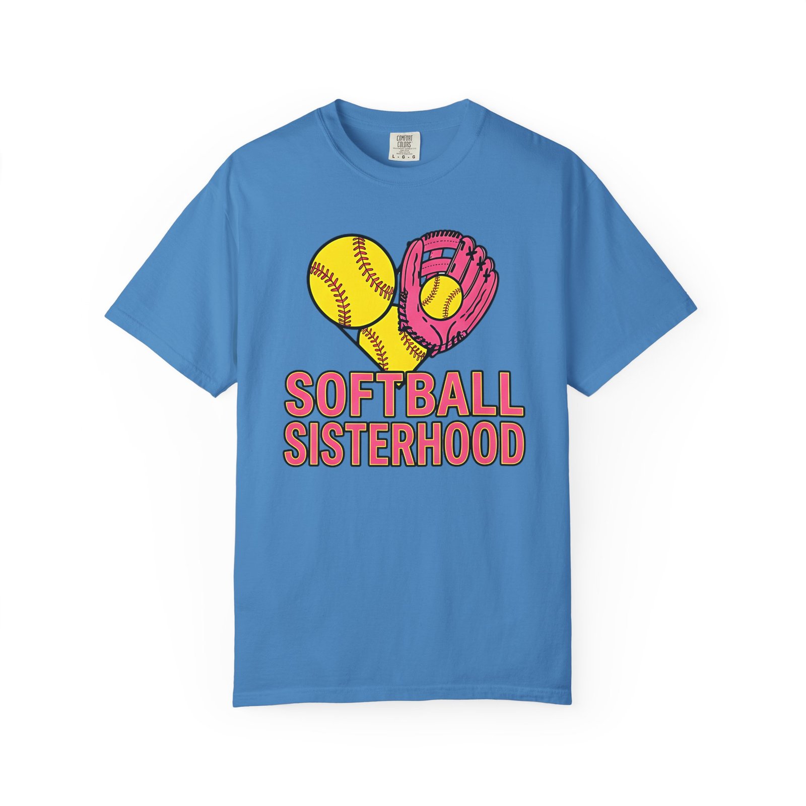 softball sisterhood tee — women’s softball graphic on comfort colors 1717 t shirt