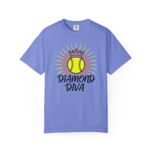diamond diva softball tee — graphic shirt for players & fans on a comfort colors 1717 t shirt