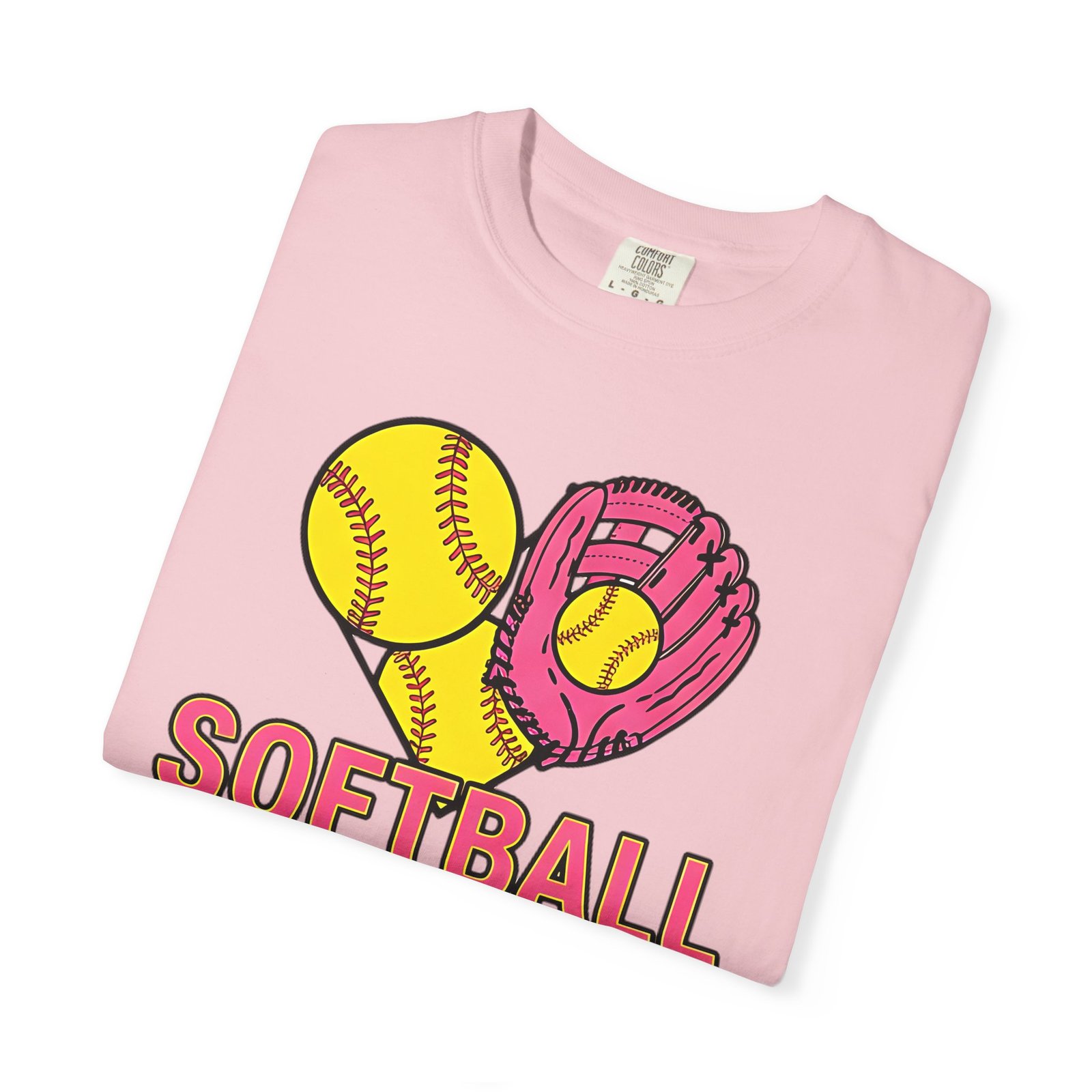 softball sisterhood tee — women’s softball graphic on comfort colors 1717 t shirt