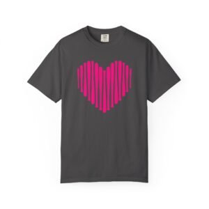 heart bats softball tee pink heart graphic t shirt on comfort colors 1717 shirt