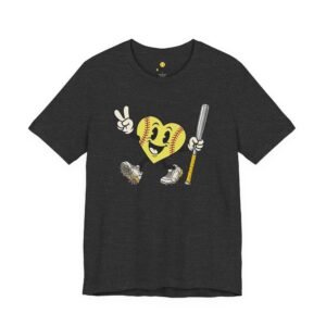 softball heart figure t‑shirt – cute retro softball love tee
