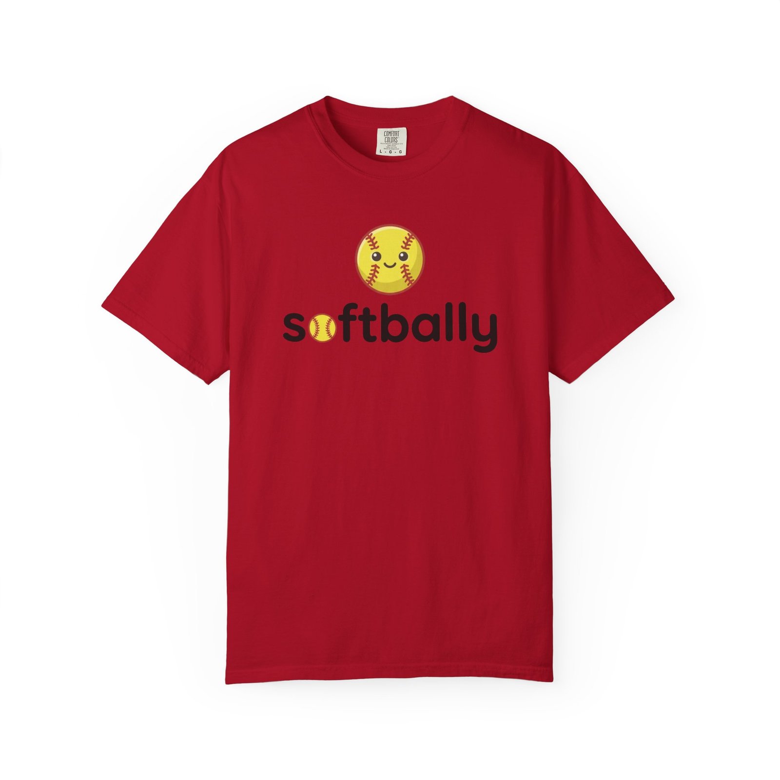 softbally logo tee — colorful softball graphic on comfort colors 1717 t shirt