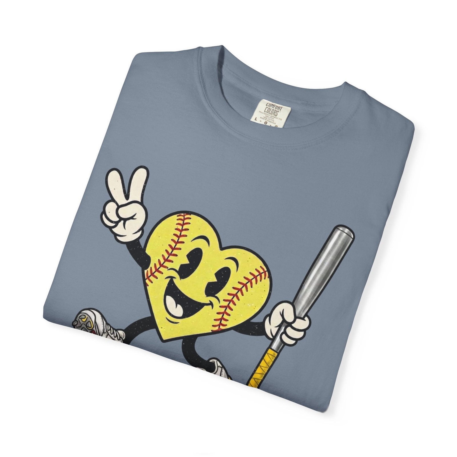 softball heart figure t‑shirt – cute retro softball love design on comfort colors tee