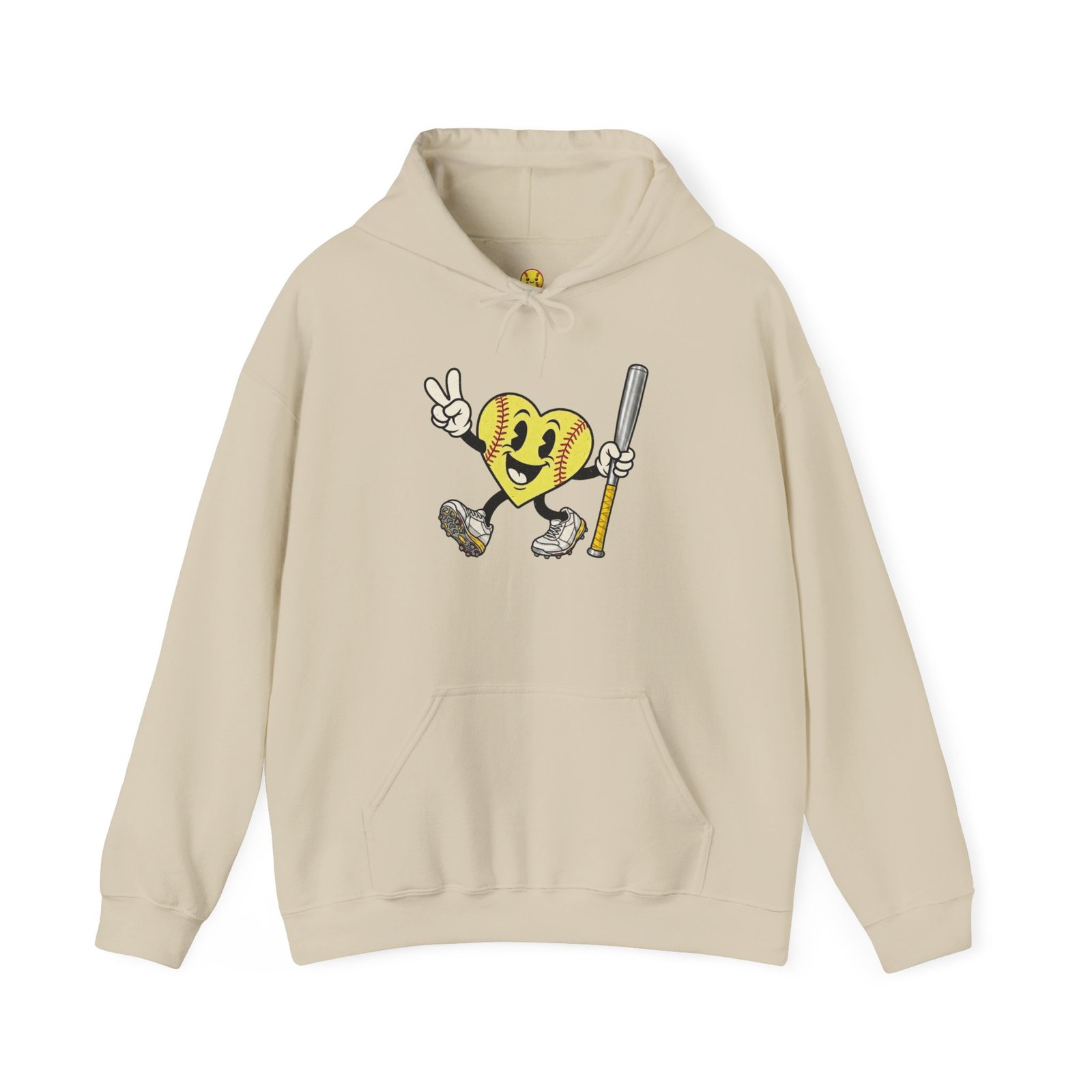 softball heart figure hoodie – cute retro softball love hooded sweatshirt