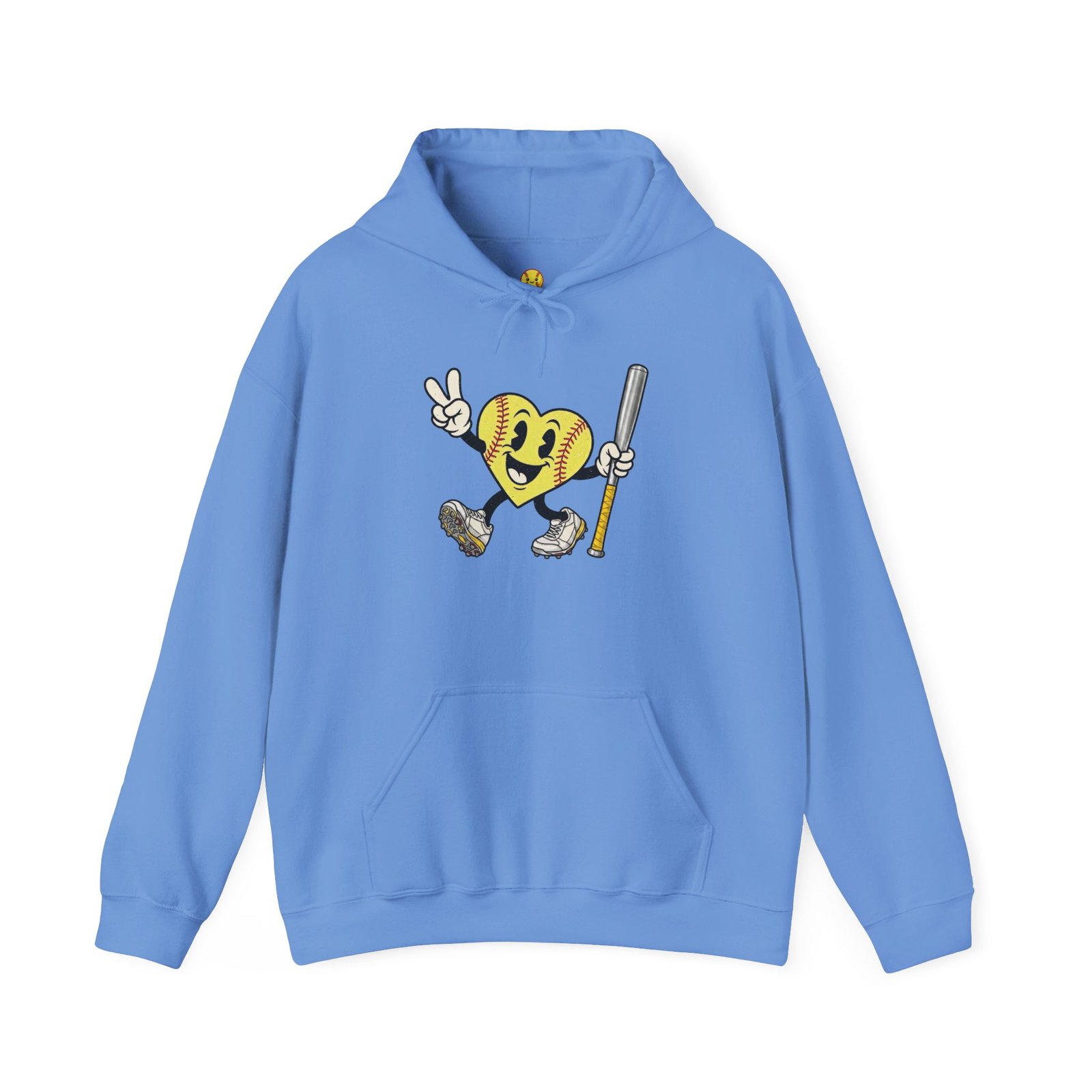 softball heart figure hoodie – cute retro softball love hooded sweatshirt