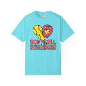 softball sisterhood tee — women’s softball graphic on comfort colors 1717 t shirt