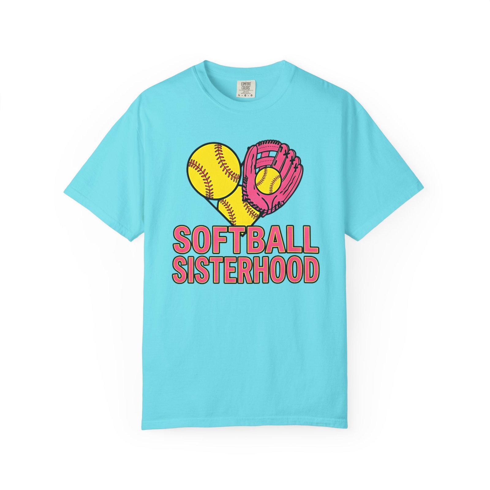 softball sisterhood tee — women’s softball graphic on comfort colors 1717 t shirt