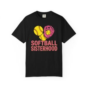 softball sisterhood tee — women’s softball graphic on comfort colors 1717 t shirt