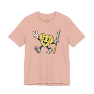softball heart figure t‑shirt – cute retro softball love tee