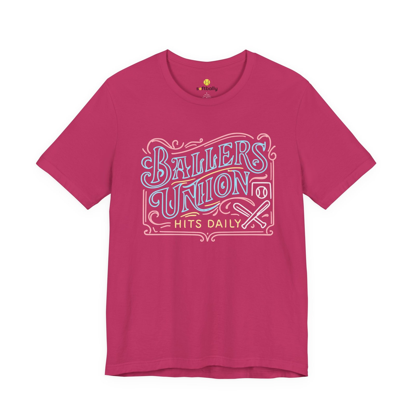 ballers union tee — 'ballers union hits daily' retro neon sign style t‑shirt ballers union tee — 'ballers union hits daily' retro neon sign style t‑shirt