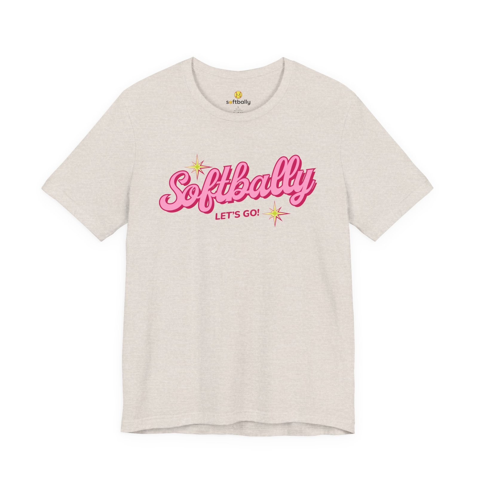 softbally “let’s go!” tee — bubble gum retro softball shirt softbally “let’s go!” tee — bubble gum retro softball shirt