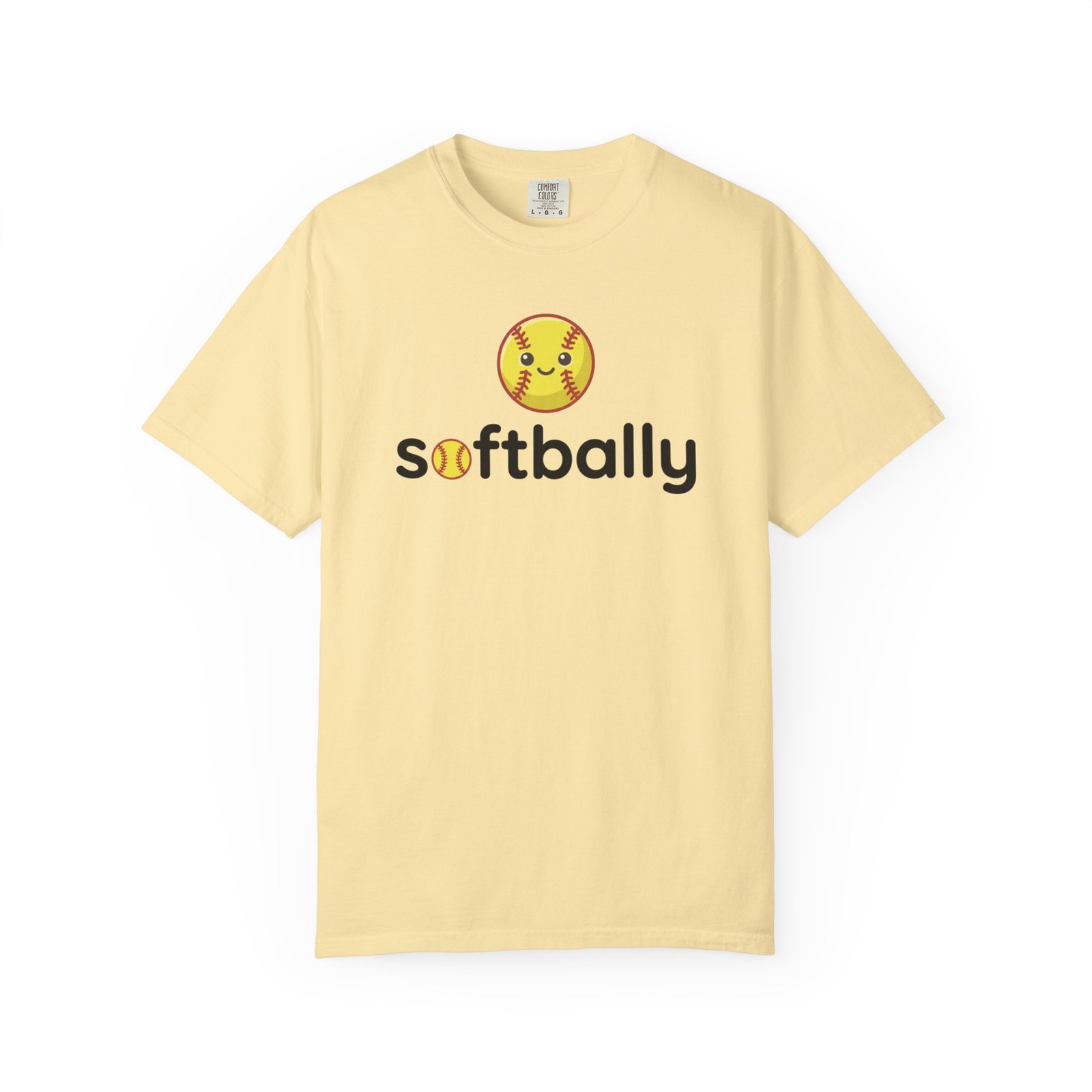 softbally logo tee — colorful softball graphic on comfort colors 1717 t shirt