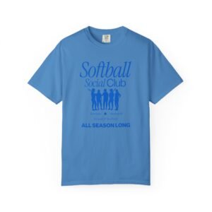 softball social club tee — all season long design on comfort colors 1717 t shirt