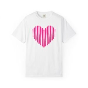 heart bats softball tee pink heart graphic t shirt on comfort colors 1717 shirt