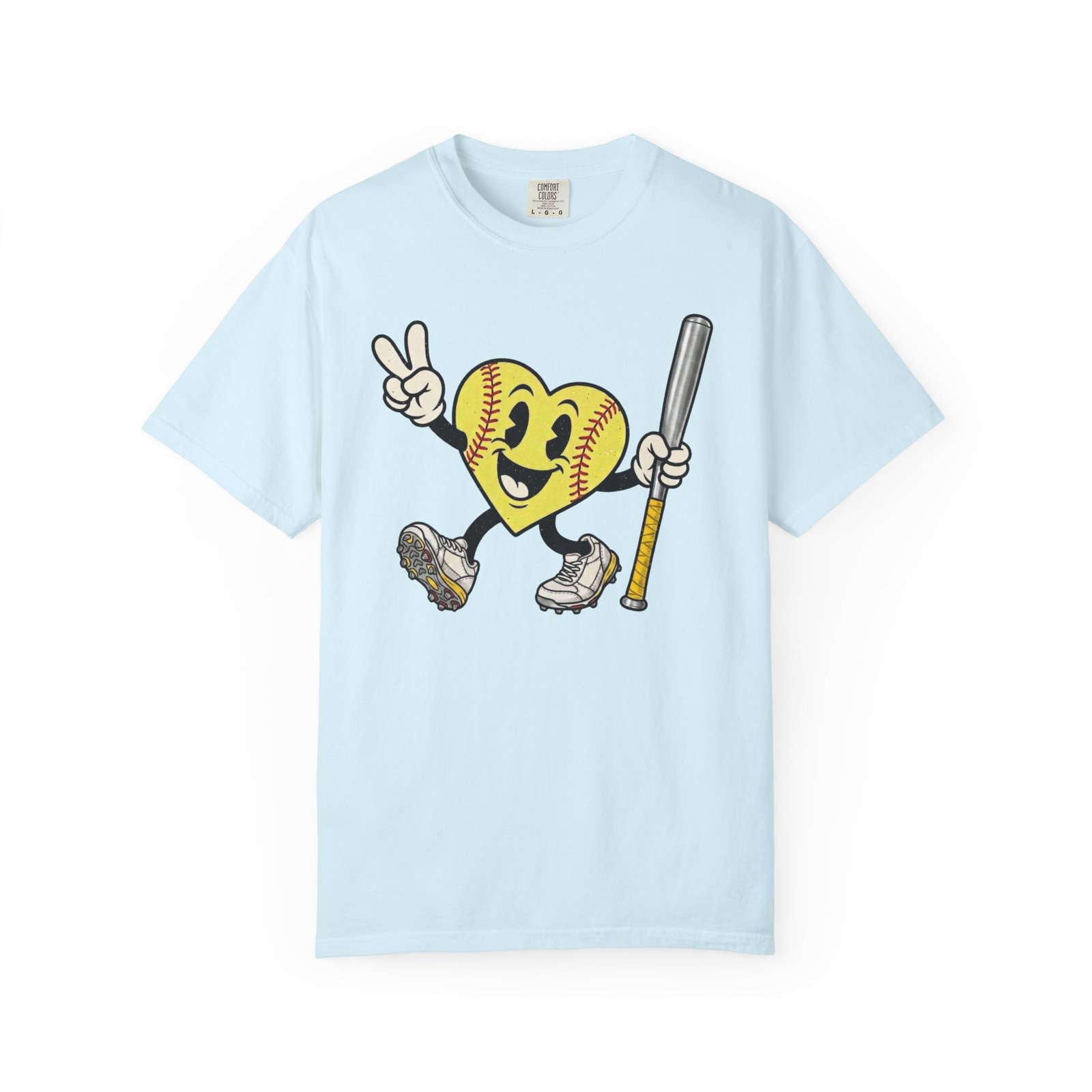 softball heart figure t‑shirt – cute retro softball love design on comfort colors tee