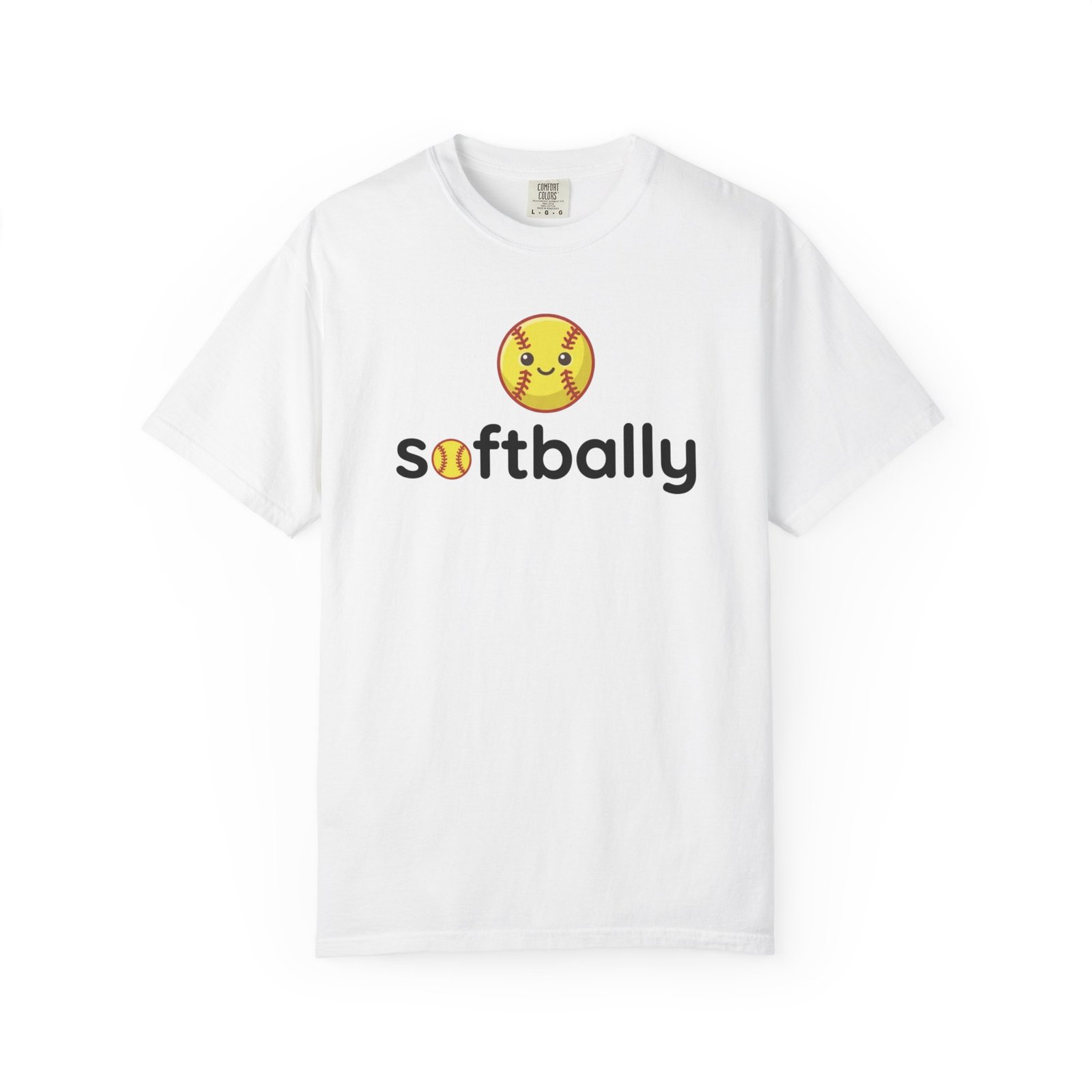 softbally logo tee — colorful softball graphic on comfort colors 1717 t shirt