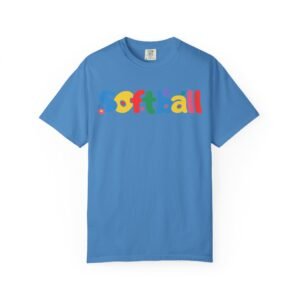 copy of softball colorful kids tee — playful retro lettering softball design on comfort colors 1717 t shirt