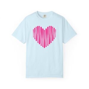 heart bats softball tee pink heart graphic t shirt on comfort colors 1717 shirt