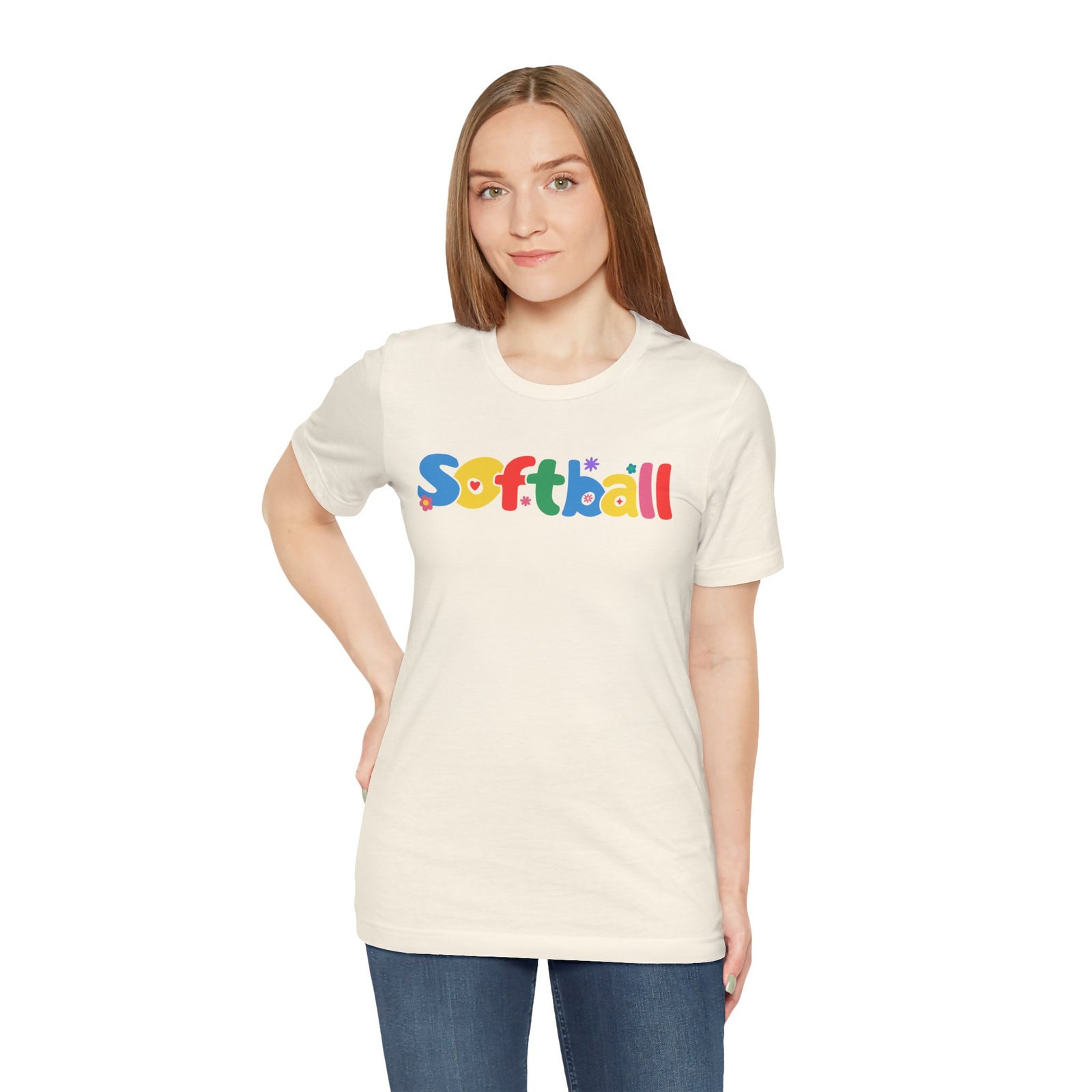 softball colorful kids tee — playful retro lettering softball shirt softball colorful kids tee — playful retro lettering softball shirt