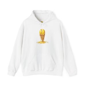 melting softball hoodie — dripping softball ice cream graphic hooded sweatshirt