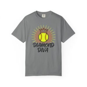 diamond diva softball tee — graphic shirt for players & fans on a comfort colors 1717 t shirt