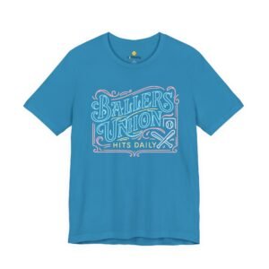 ballers union tee — 'ballers union hits daily' retro neon sign style t‑shirt