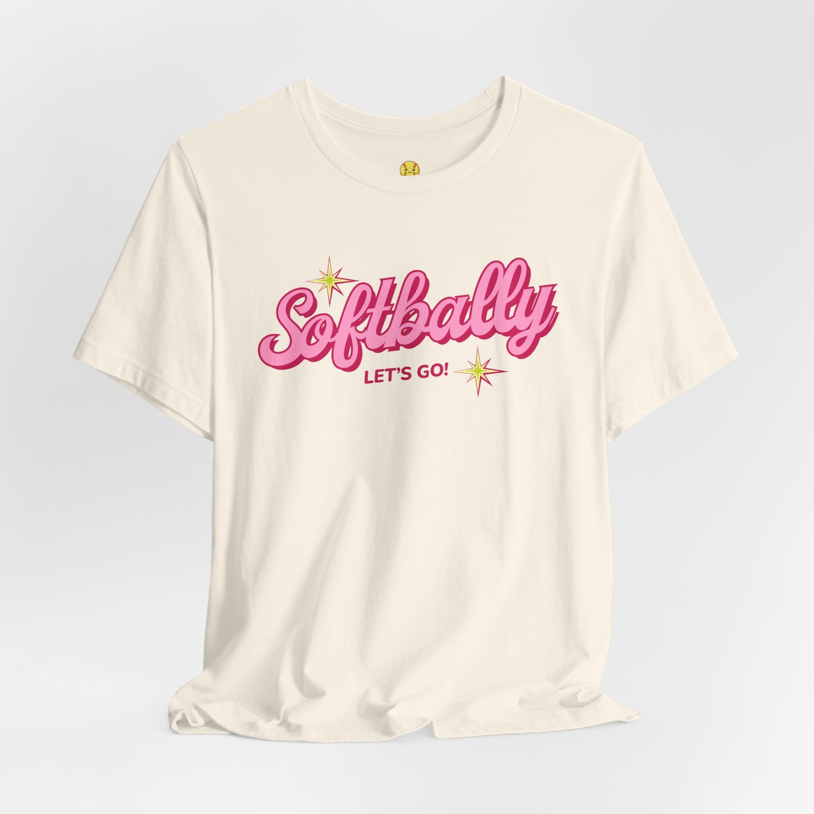 softbally “let’s go!” tee — bubble gum retro softball shirt softbally “let’s go!” tee — bubble gum retro softball shirt