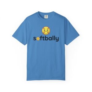 softbally logo tee — colorful softball graphic on comfort colors 1717 t shirt