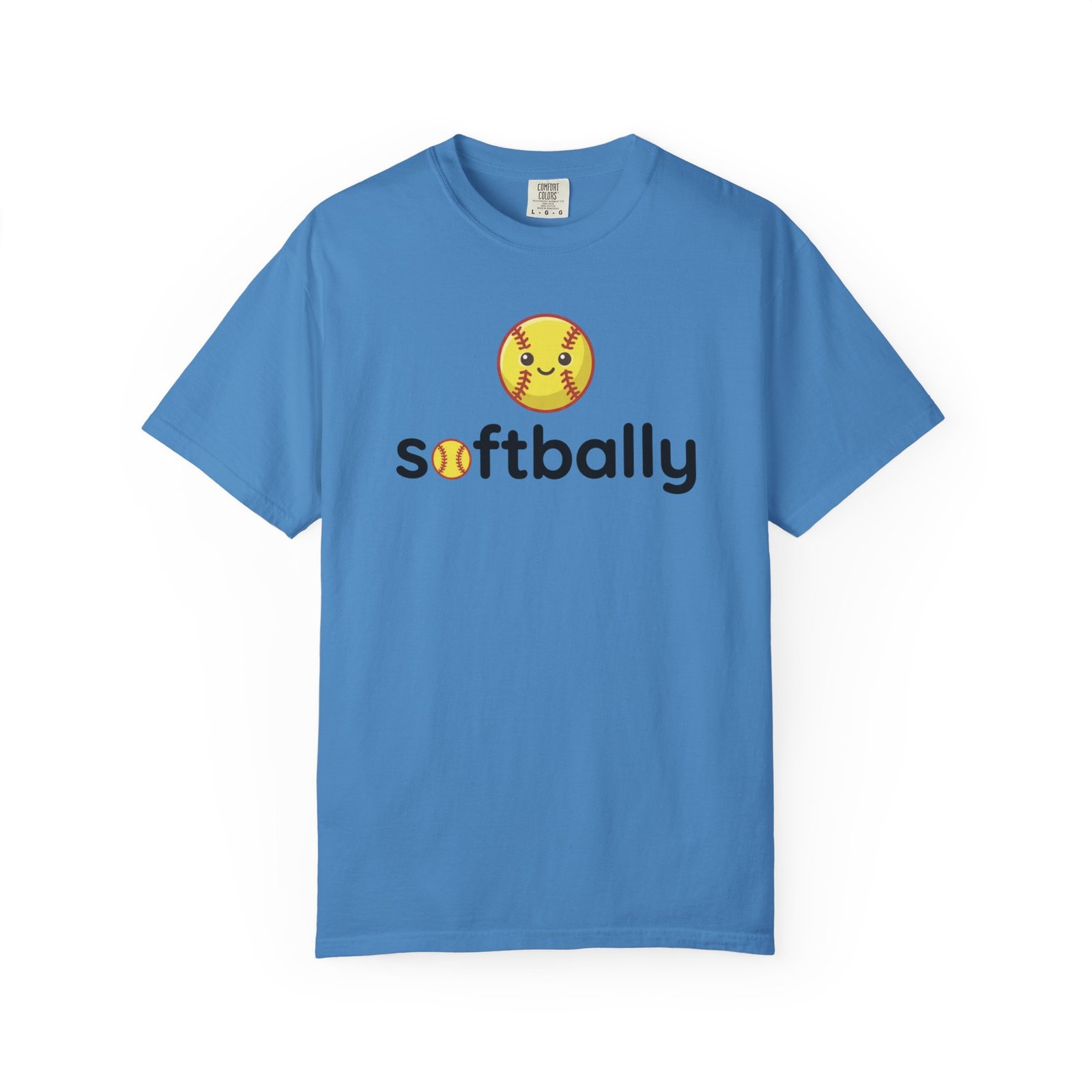 softbally logo tee — colorful softball graphic on comfort colors 1717 t shirt
