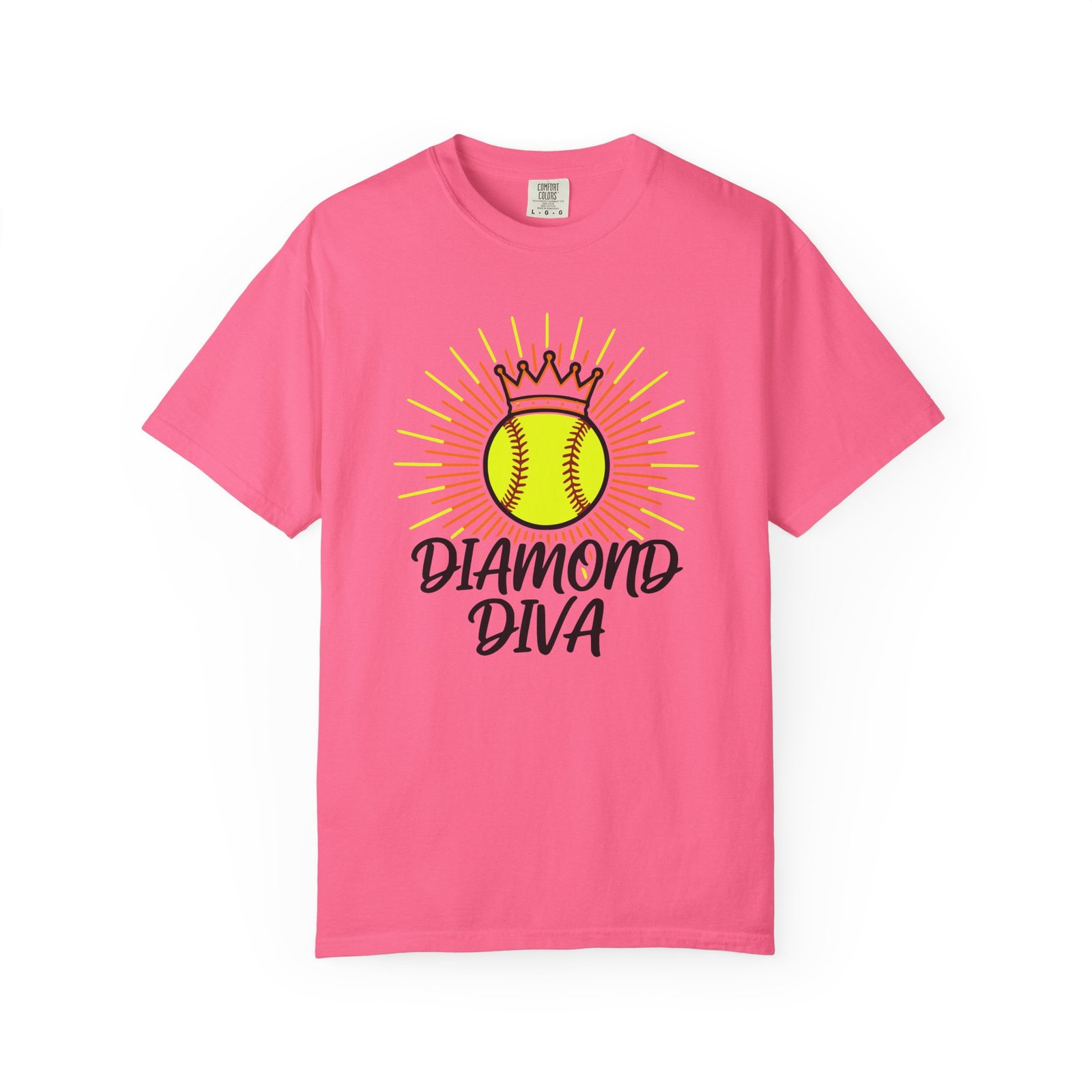 diamond diva softball tee — graphic shirt for players & fans on a comfort colors 1717 t shirt